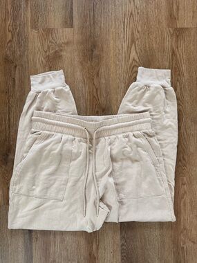 women’s beige soft joggers